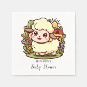 Serviette En Papier Baby shower de mouton mignon (Devant)