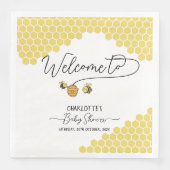 Serviette En Papier Baby shower de nid d'abeille mignonne (Devant)