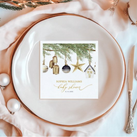 Serviette En Papier Baby shower de Noël d'hiver