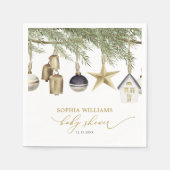 Serviette En Papier Baby shower de Noël d'hiver (Devant)