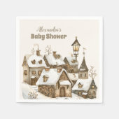 Serviette En Papier Baby shower de Noël d'hiver de Boho (Devant)