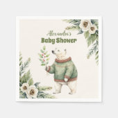 Serviette En Papier Baby shower de Noël d'hiver Woodland (Devant)