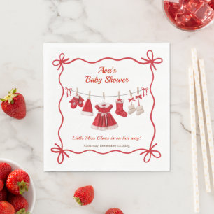 Serviette En Papier Baby shower de Noël Père Noël Vêtements rouge et