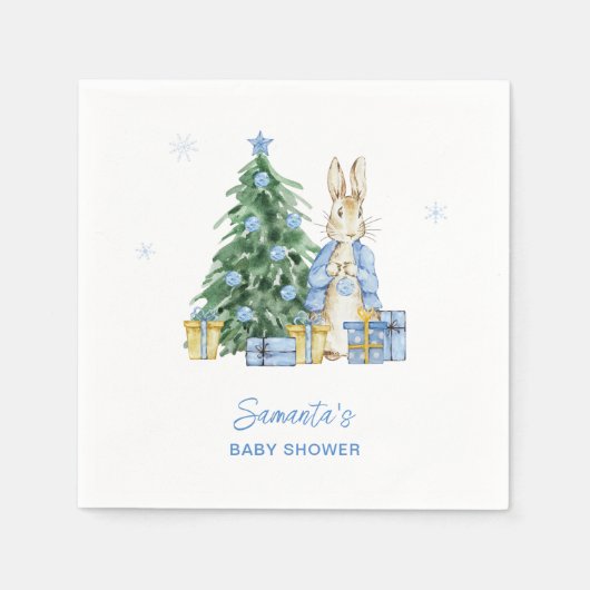Serviette En Papier Baby shower de Noël Peter Rabbit (Devant)
