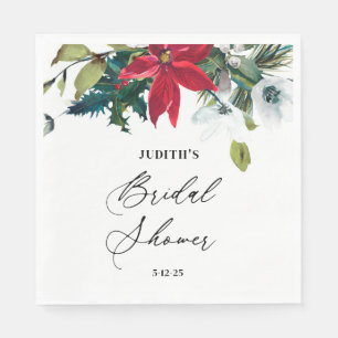 Serviette En Papier  Baby Shower de Noël Poinsettia 