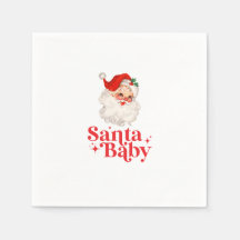 Baby shower de Noël Retro Père Noël Baby
