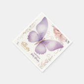 Serviette En Papier Baby shower de papillon Boho (Coin)