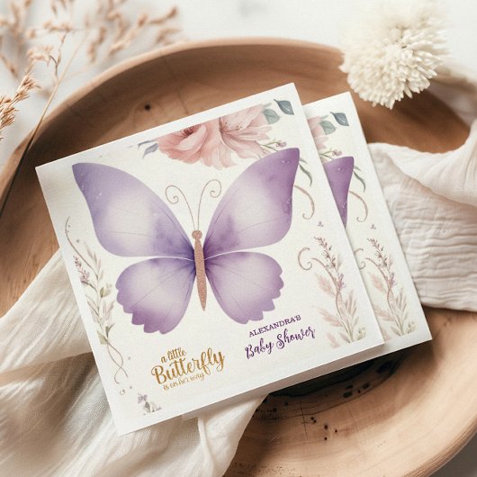 Serviette En Papier Baby shower de papillon Boho