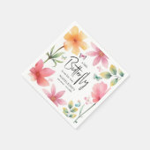 Serviette En Papier Baby shower de papillons floraux roses (Coin)