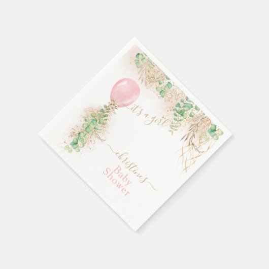 Serviette En Papier Baby shower de Parties scintillant en or Eucalyptu (Coin)