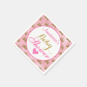 Serviette En Papier Baby shower de Parties scintillant rose et or prin (Coin)