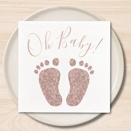 Serviette En Papier Baby shower de Parties scintillant rose Gold