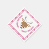 Serviette En Papier Baby shower de petit cerf rose (Coin)