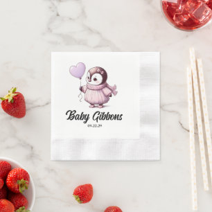 Serviette En Papier Baby shower de pingouin