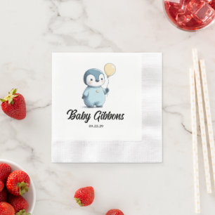 Serviette En Papier Baby shower de pingouin