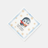Serviette En Papier Baby shower de pingouin de Noël mignon (Coin)