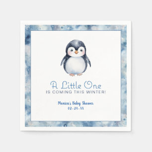 Serviette En Papier Baby shower de pingouin d'hiver