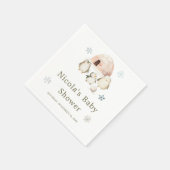 Serviette En Papier Baby shower de pingouins d'hiver (Coin)