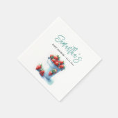 Serviette En Papier Baby shower de pinte aux fraises (Coin)