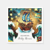 Serviette En Papier Baby shower de pirate nautique (Devant)