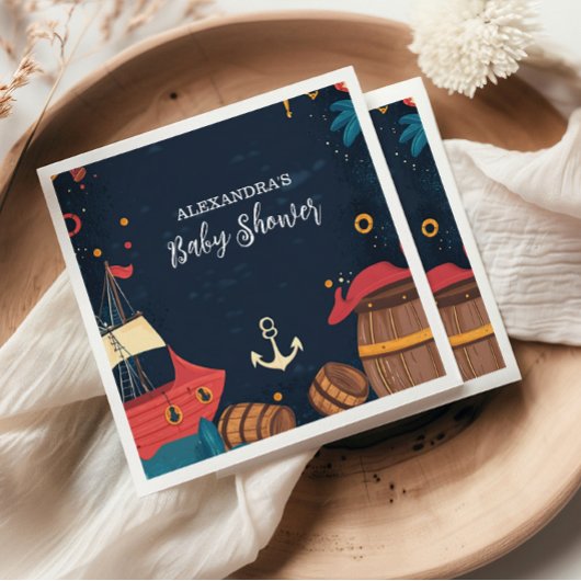 Serviette En Papier Baby shower de pirates marins