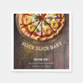 Serviette En Papier Baby shower de pizza en tranches rustiques (Devant)