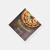Serviette En Papier Baby shower de pizza en tranches rustiques (Coin)