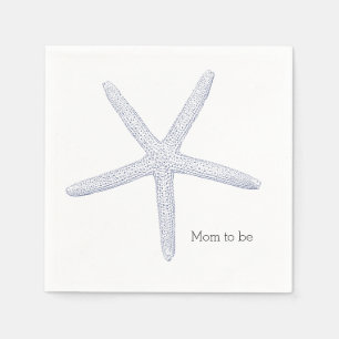Serviette En Papier Baby shower de plage Blue Starfish