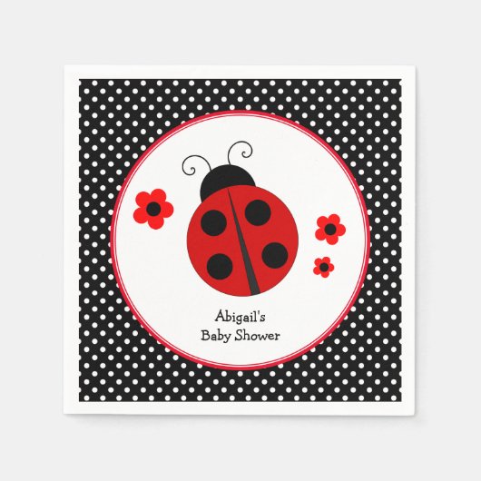 Serviette En Papier Baby shower de point de la pochette de Ladybug (Devant)