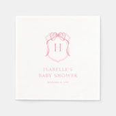 Serviette En Papier Baby shower de poitrine rose (Devant)