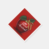 Serviette En Papier Baby shower de pomme rouge d'arrivée douce (Coin)