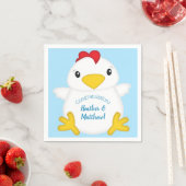 Serviette En Papier Baby shower de poulet bleu (En situation)