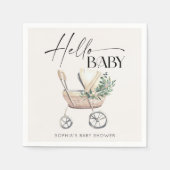 Serviette En Papier Baby shower de poussette de bébé de Boho neutre po (Devant)