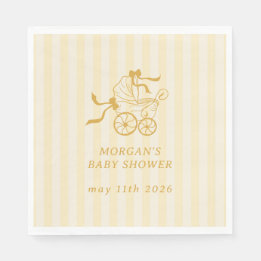 Serviette En Papier Baby shower de poussette de bébé mignonne Preppy
