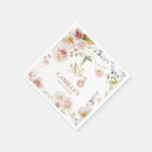 Serviette En Papier Baby shower de printemps fleur sauvage (Coin)