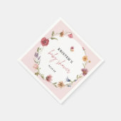 Serviette En Papier Baby shower de printemps Fleur sauvage rose (Coin)