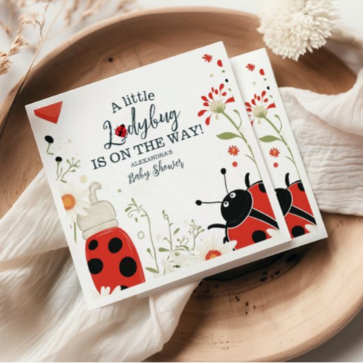 Serviette En Papier Baby shower de printemps Little Ladybug