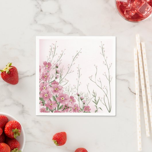 Serviette En Papier Baby shower de printemps rose (En situation)