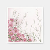 Serviette En Papier Baby shower de printemps rose (Devant)