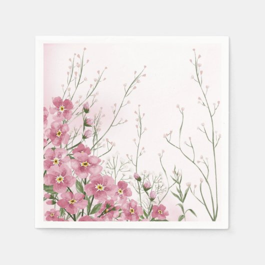 Serviette En Papier Baby shower de printemps rose (Devant)