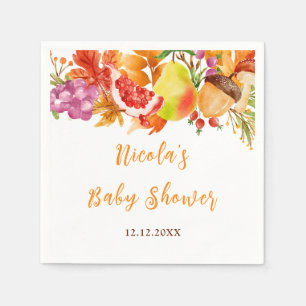 Serviette En Papier Baby Shower de récolte d'automne