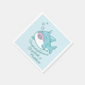 Serviette En Papier Baby shower de requin mignon Kawaii fille rose (Coin)
