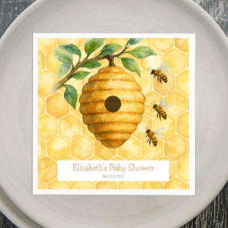 Serviette En Papier Baby shower de ruche d'abeilles