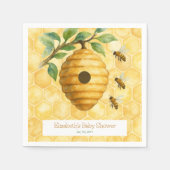 Serviette En Papier Baby shower de ruche d'abeilles (Devant)