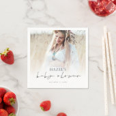 Serviette En Papier Baby shower de script de superposition photo bohèm (En situation)