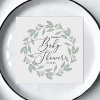 Baby shower de script délicat à la menthe pastel