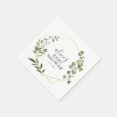 Serviette En Papier Baby shower de script Eucalyptus verdoyant (Coin)