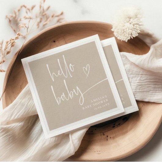 Serviette En Papier Baby shower de script manuscrit moderne