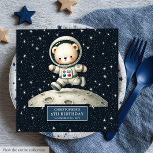 Serviette En Papier Baby shower de serviettes Teddy, astronaute person