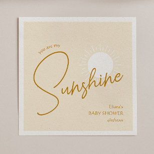 Serviette En Papier Baby shower de soleil Boho minimaliste serviettes